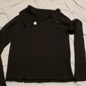 Soft button neck sweater